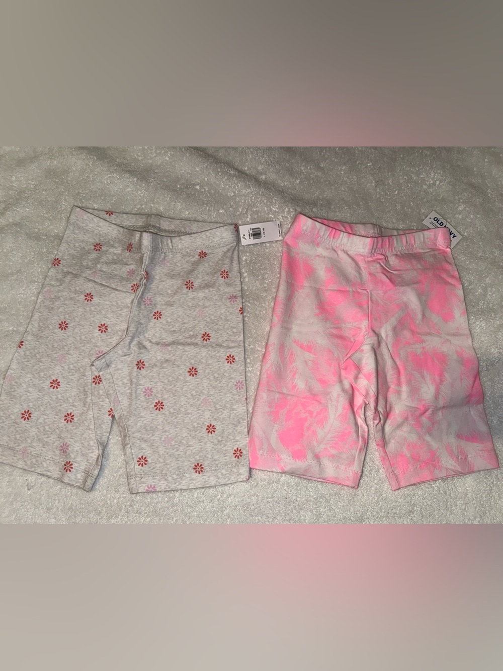 Old Navy White & Pink Floral Girls' Bike Shorts